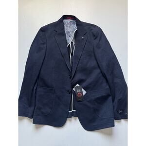 Suitor 4 Way Stretch Slim Fit Jacket Blazer Size 42R Navy Blue